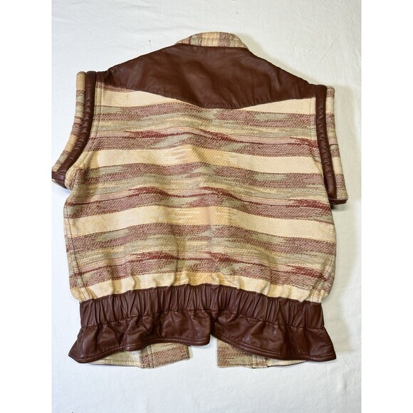 Vintage Carlo Fiori Italy Exotic Patchwork Paisley Leather Snakeskin Vest M - Picture 7 of 7